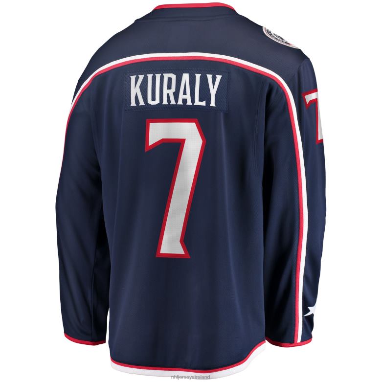 NHL Men Columbus Blue Jackets Sean Kuraly Fanatics Branded Navy Home Breakaway Player Jersey D002V1682 Clothing