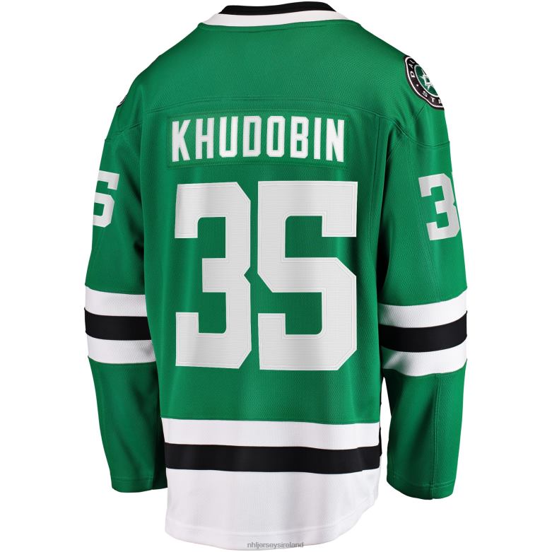 NHL Men Dallas Stars Anton Khudobin Fanatics Branded Kelly Green Breakaway Player Jersey D002V2342 Clothing