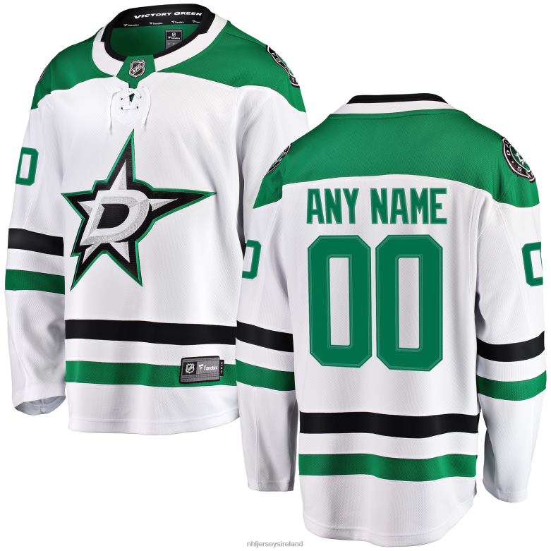 NHL Men Dallas Stars Fanatics Branded White Away Breakaway Custom Jersey D002V137 Clothing