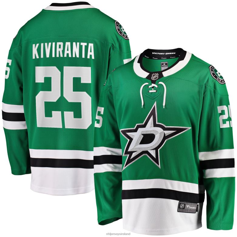 NHL Men Dallas Stars Joel Kiviranta Fanatics Branded Kelly Green Home Breakaway Jersey D002V1954 Clothing