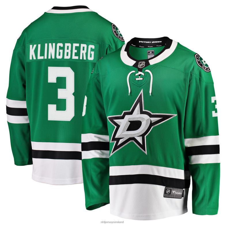 NHL Men Dallas Stars John Klingberg Fanatics Branded Kelly Green Breakaway Jersey D002V2341 Clothing