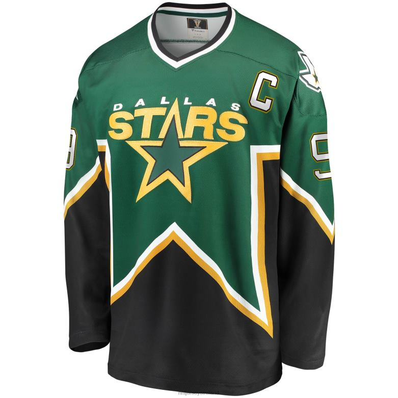 NHL Men Dallas Stars Mike Modano Fanatics Branded Kelly Green/Black Premier Breakaway Retired Player Jersey D002V98 Clothing