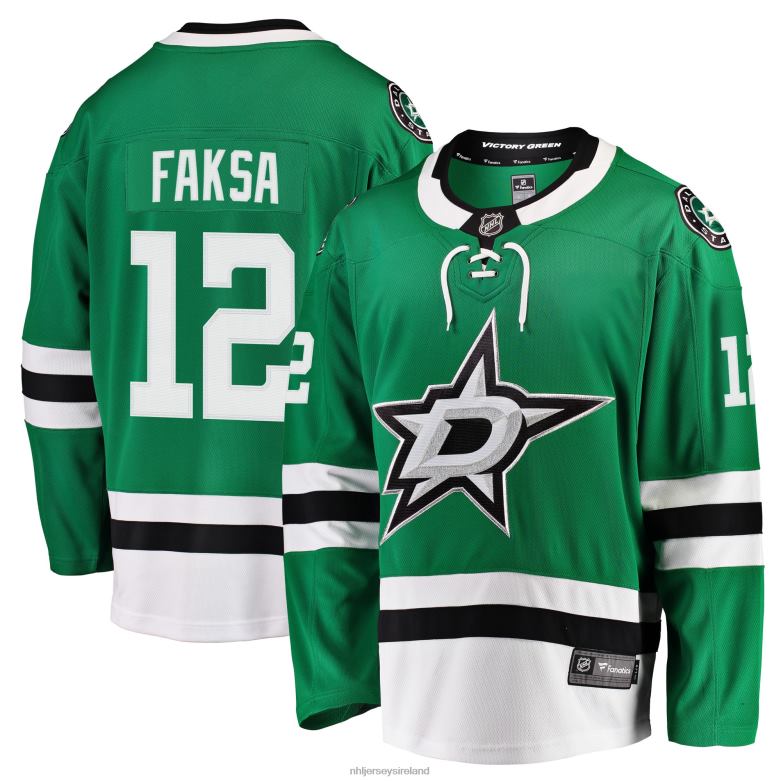 NHL Men Dallas Stars Radek Faksa Fanatics Branded Kelly Green Breakaway Jersey D002V1395 Clothing