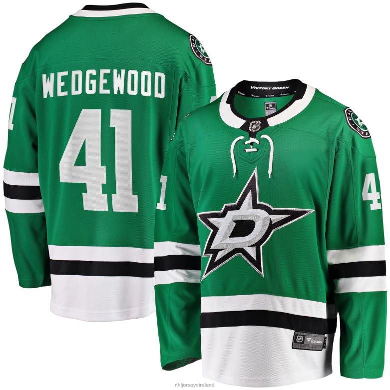 NHL Men Dallas Stars Scott Wedgewood Fanatics Branded Kelly Green Home Breakaway Player Jersey D002V1829 Clothing