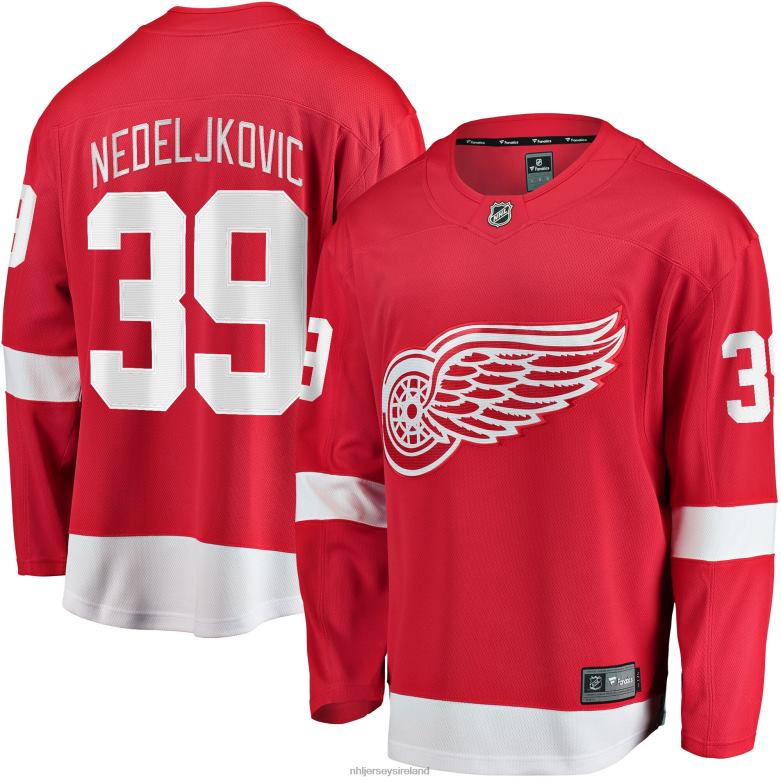 NHL Men Detroit Red Wings Alex Nedeljkovic Fanatics Branded Red Home Breakaway Player Jersey D002V1837 Clothing