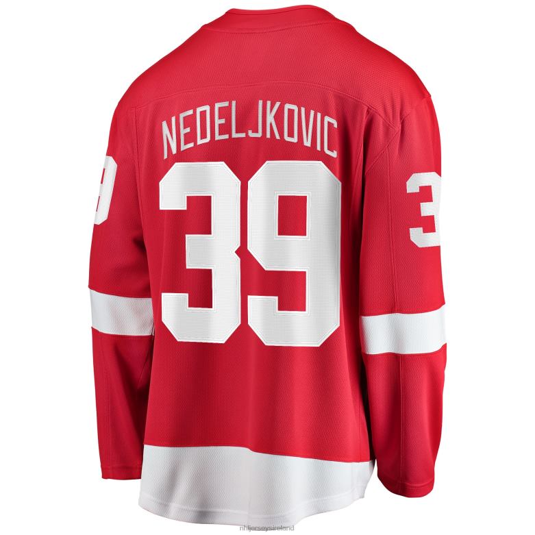 NHL Men Detroit Red Wings Alex Nedeljkovic Fanatics Branded Red Home Breakaway Player Jersey D002V1837 Clothing