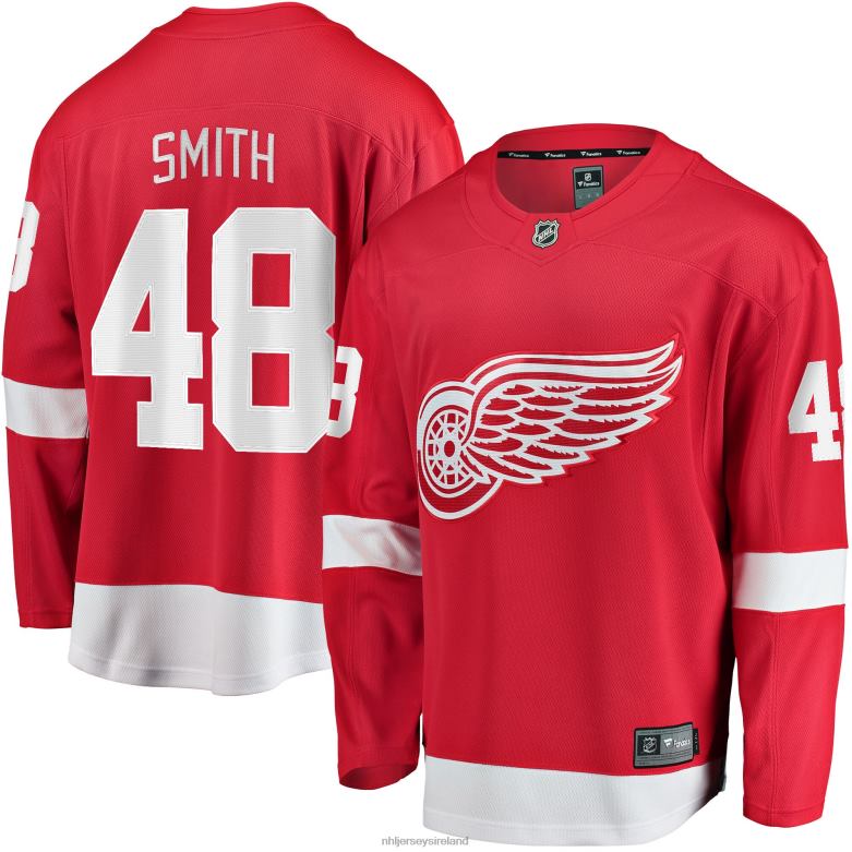 NHL Men Detroit Red Wings Givani Smith Fanatics Branded Red Home Breakaway Player Jersey D002V1738 Clothing