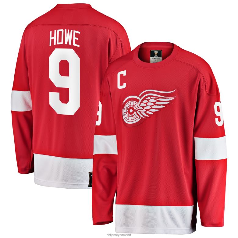 NHL Men Detroit Red Wings Gordie Howe Fanatics Branded Red Premier Breakaway Retired Player Jersey D002V67 Clothing