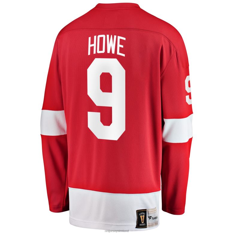NHL Men Detroit Red Wings Gordie Howe Fanatics Branded Red Premier Breakaway Retired Player Jersey D002V67 Clothing