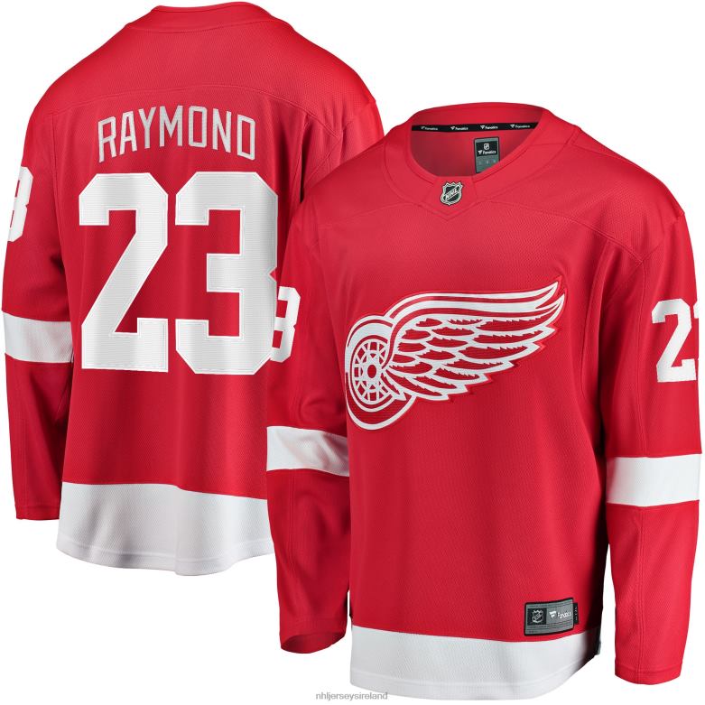 NHL Men Detroit Red Wings Lucas Raymond Fanatics Branded Red Home Breakaway Player Jersey D002V956 Clothing
