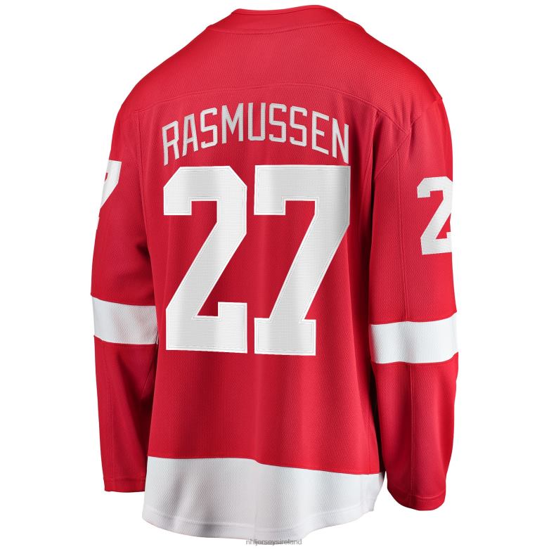 NHL Men Detroit Red Wings Michael Rasmussen Fanatics Branded Red Home Breakaway Player Jersey D002V1564 Clothing