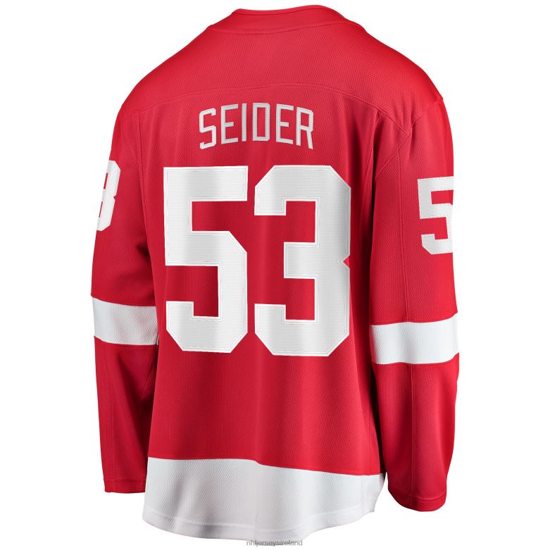 NHL Men Detroit Red Wings Moritz Seider Fanatics Branded Red Home Breakaway Player Jersey D002V125 Clothing