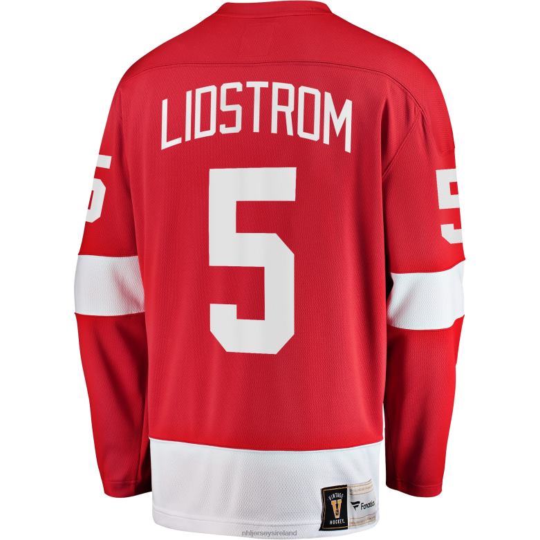 NHL Men Detroit Red Wings Nicklas Lidstrom Fanatics Branded Red Premier Breakaway Retired Player Jersey D002V204 Clothing