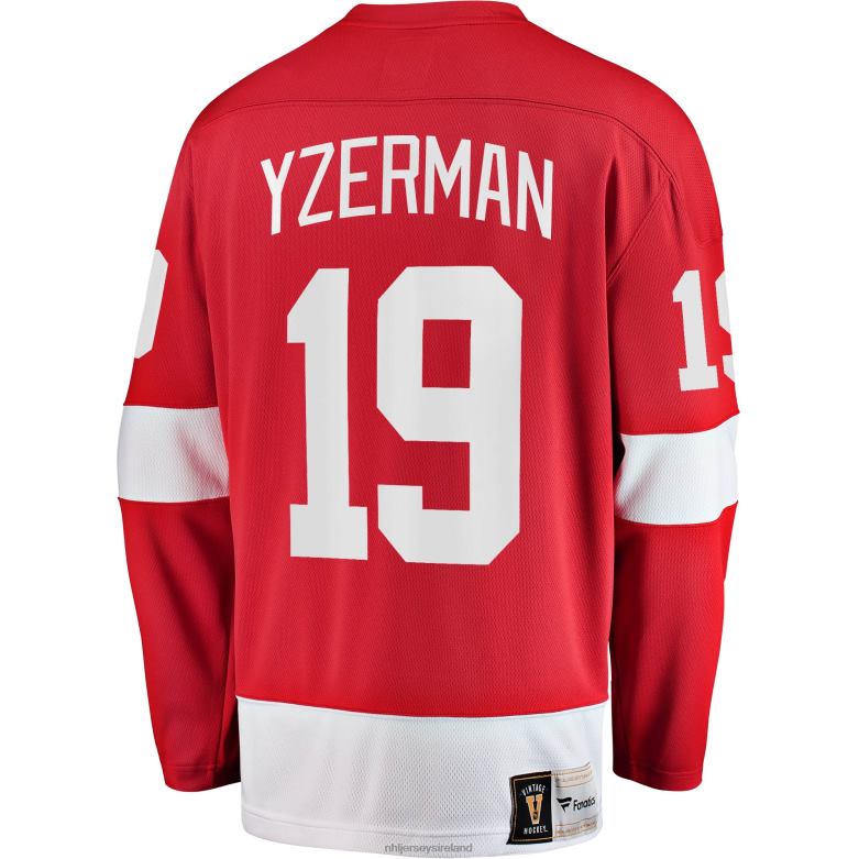 NHL Men Detroit Red Wings Steve Yzerman Fanatics Branded Red Premier Breakaway Retired Player Jersey D002V89 Clothing
