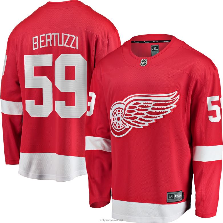 NHL Men Detroit Red Wings Tyler Bertuzzi Fanatics Branded Red Breakaway Player Jersey D002V1210 Clothing
