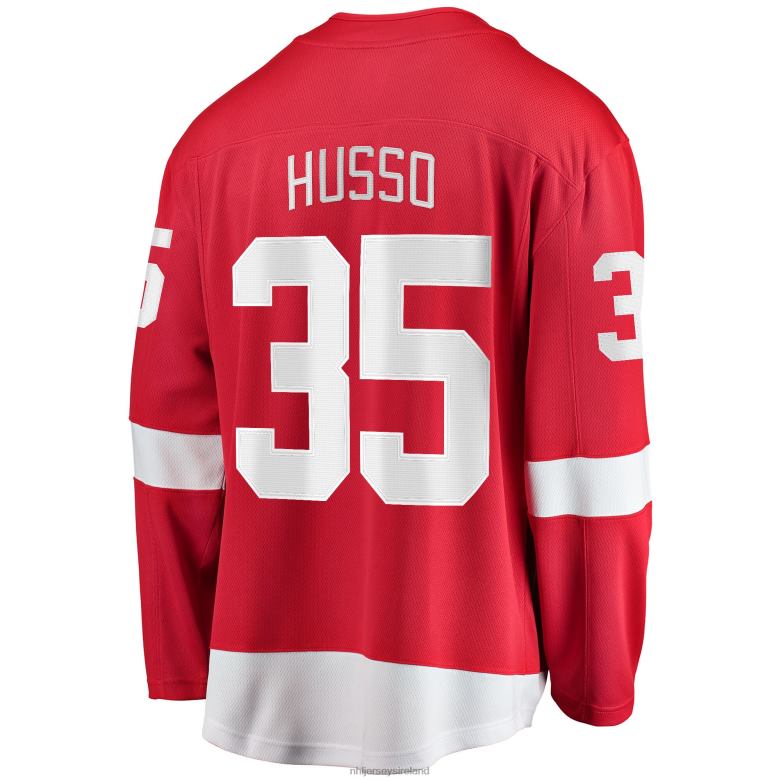 NHL Men Detroit Red Wings Ville Husso Fanatics Branded Red Home Breakaway Player Jersey D002V1004 Clothing