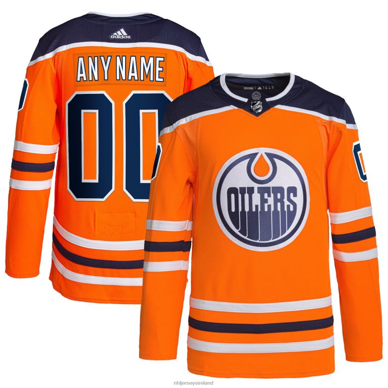 NHL Men Edmonton Oilers Adidas Orange Home Authentic Pro Custom Jersey D002V2039 Clothing
