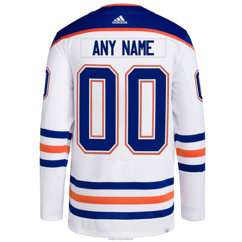 NHL Men Edmonton Oilers Adidas White Away Primegreen Authentic Pro Custom Jersey D002V2081 Clothing