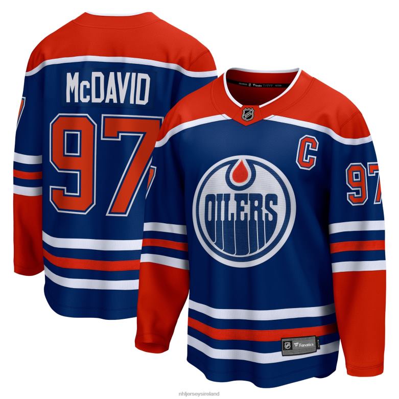 NHL Men Edmonton Oilers Connor Mcdavid Fanatics Branded Royal Home Premier Breakaway Player Jersey D002V954 Clothing