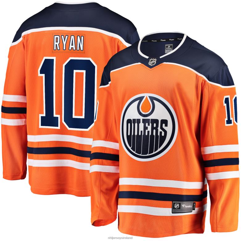 NHL Men Edmonton Oilers Derek Ryan Fanatics Branded Orange Home Breakaway Player Jersey D002V1900 Clothing