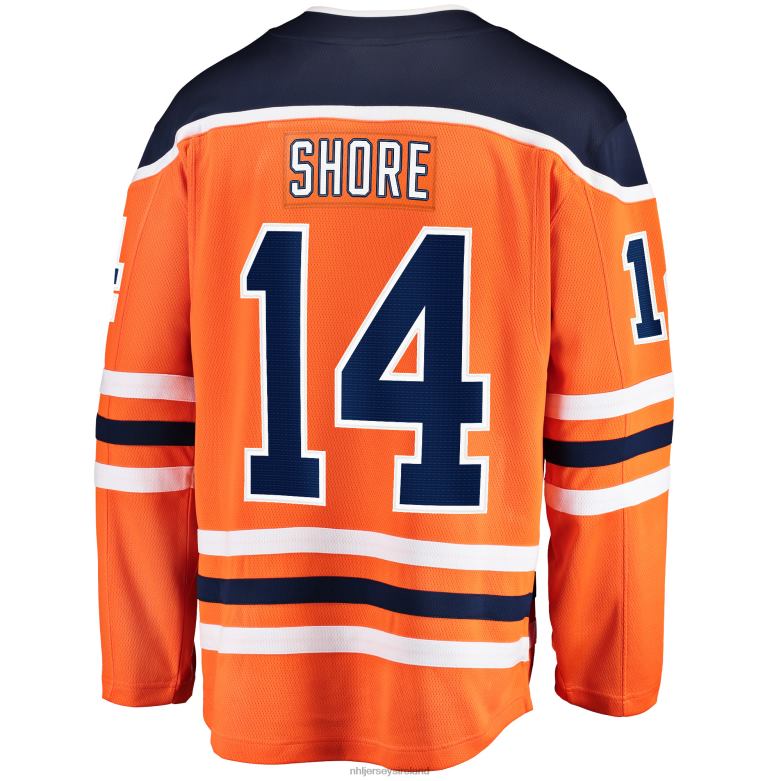 NHL Men Edmonton Oilers Devin Shore Fanatics Branded Orange Home Breakaway Player Jersey D002V2030 Clothing