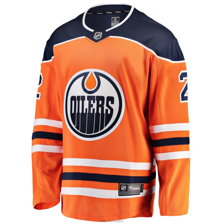 NHL Men Edmonton Oilers Evan Bouchard Fanatics Branded Orange Home Breakaway Jersey D002V1687 Clothing