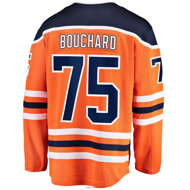 NHL Men Edmonton Oilers Evan Bouchard Fanatics Branded Orange Home Breakaway Player Jersey D002V2029 Clothing