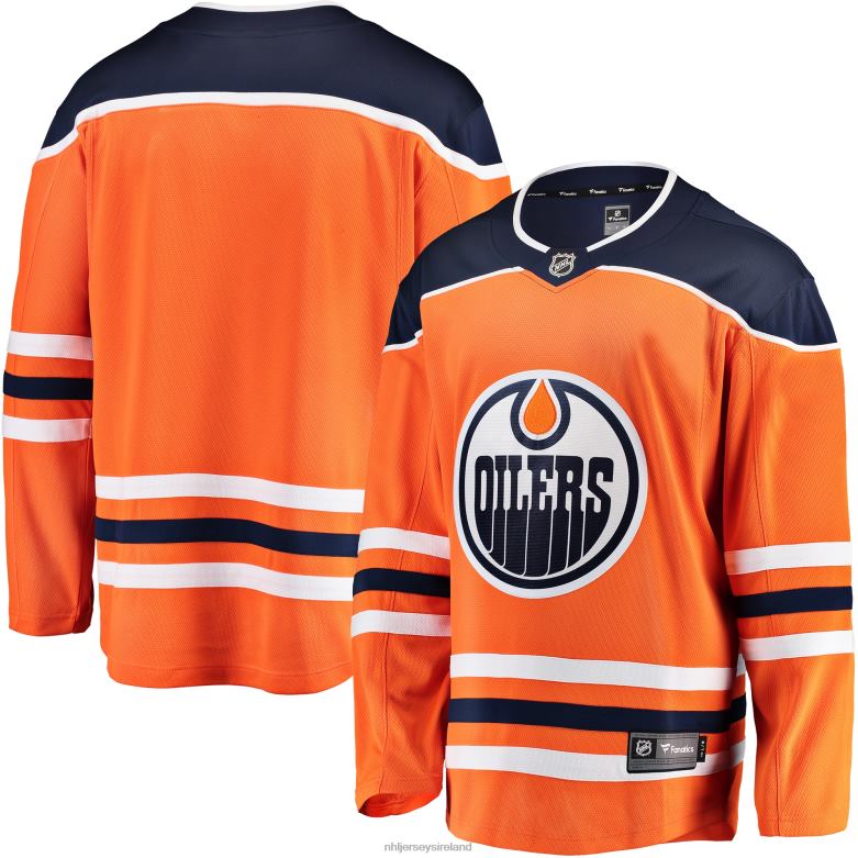 NHL Men Edmonton Oilers Fanatics Branded Orange Breakaway Home Jersey D002V764 Clothing