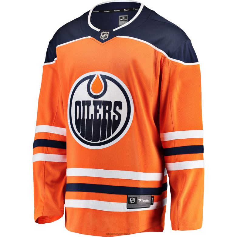 NHL Men Edmonton Oilers Fanatics Branded Orange Breakaway Home Jersey D002V764 Clothing