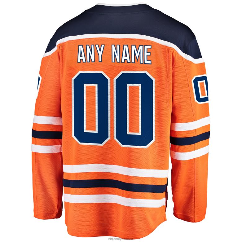 NHL Men Edmonton Oilers Fanatics Branded Orange Home Breakaway Custom Jersey D002V1094 Clothing