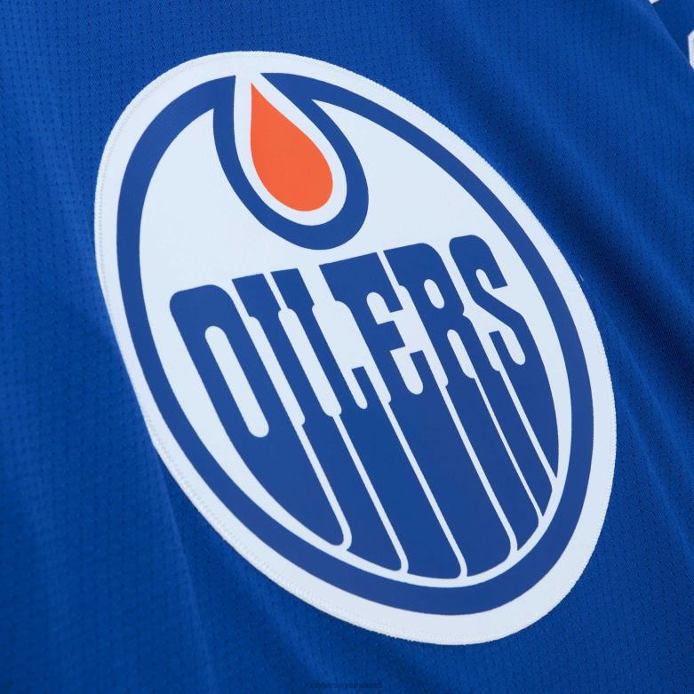 NHL Men Edmonton Oilers Grant Fuhr Mitchell  Ness Royal 1986 Blue Line Player Jersey D002V1182 Clothing