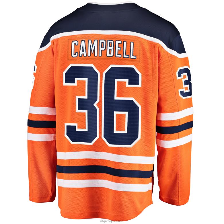 NHL Men Edmonton Oilers Jack Campbell Fanatics Branded Orange Home Breakaway Player Jersey D002V1901 Clothing