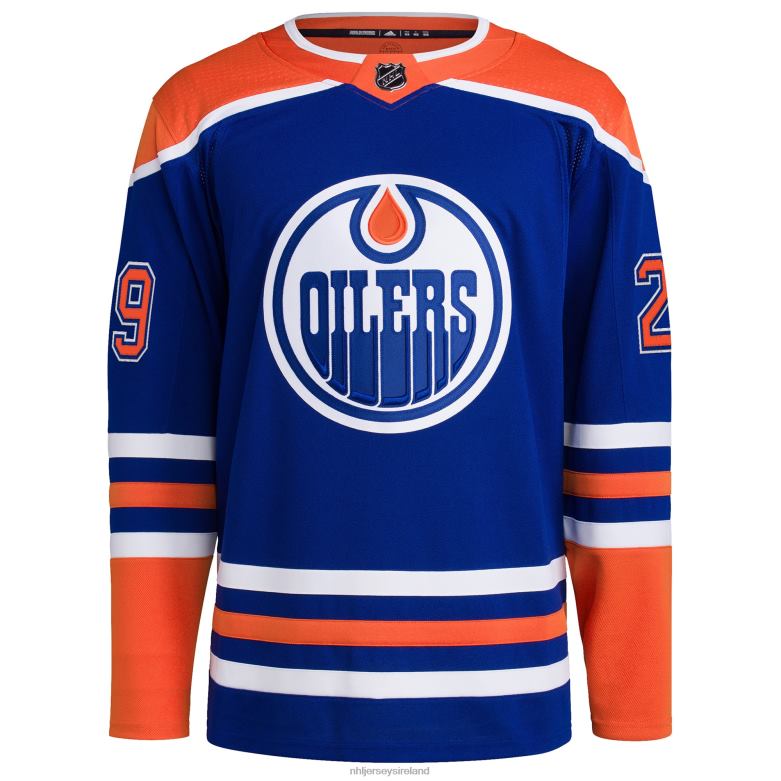 NHL Men Edmonton Oilers Leon Draisaitl Adidas Royal Home Primegreen Authentic Pro Player Jersey D002V505 Clothing