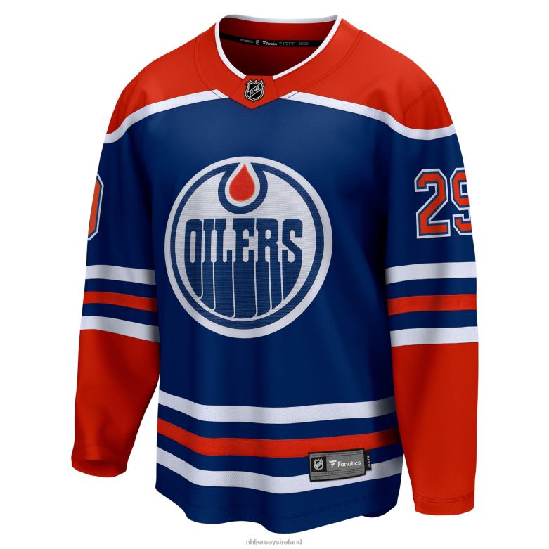 NHL Men Edmonton Oilers Leon Draisaitl Fanatics Branded Royal Home Premier Breakaway Player Jersey D002V537 Clothing