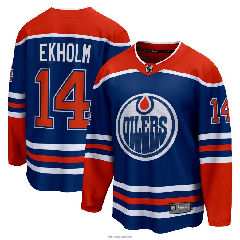 NHL Men Edmonton Oilers Mattias Ekholm Fanatics Branded Royal Home Breakaway Jersey D002V550 Clothing