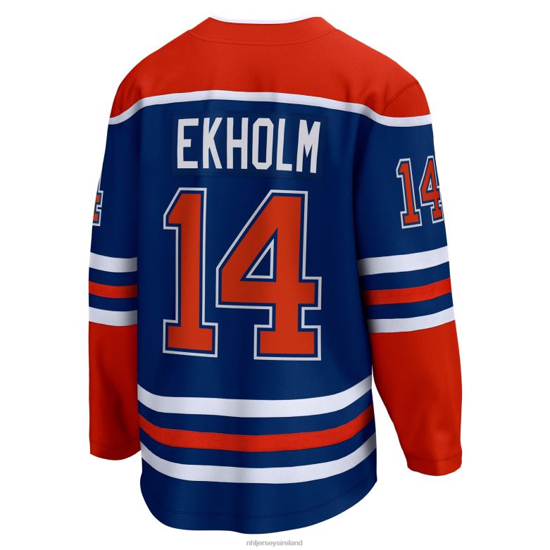 NHL Men Edmonton Oilers Mattias Ekholm Fanatics Branded Royal Home Breakaway Jersey D002V550 Clothing