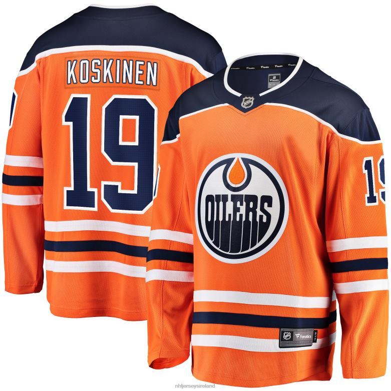 NHL Men Edmonton Oilers Mikko Koskinen Fanatics Branded Orange Breakaway Team Color Player Jersey D002V2027 Clothing