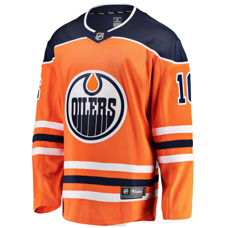 NHL Men Edmonton Oilers Tyler Benson Fanatics Branded Orange Home Breakaway Player Jersey D002V2028 Clothing