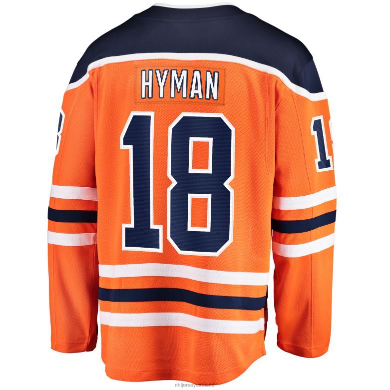 NHL Men Edmonton Oilers Zach Hyman Fanatics Branded Orange Breakaway Player Jersey D002V1359 Clothing