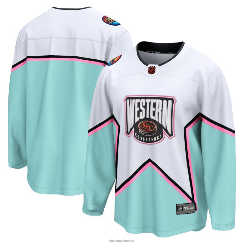 NHL Men Fanatics Branded White 2023 All-Star Game Western Conference Breakaway Jersey D002V2445 Clothing