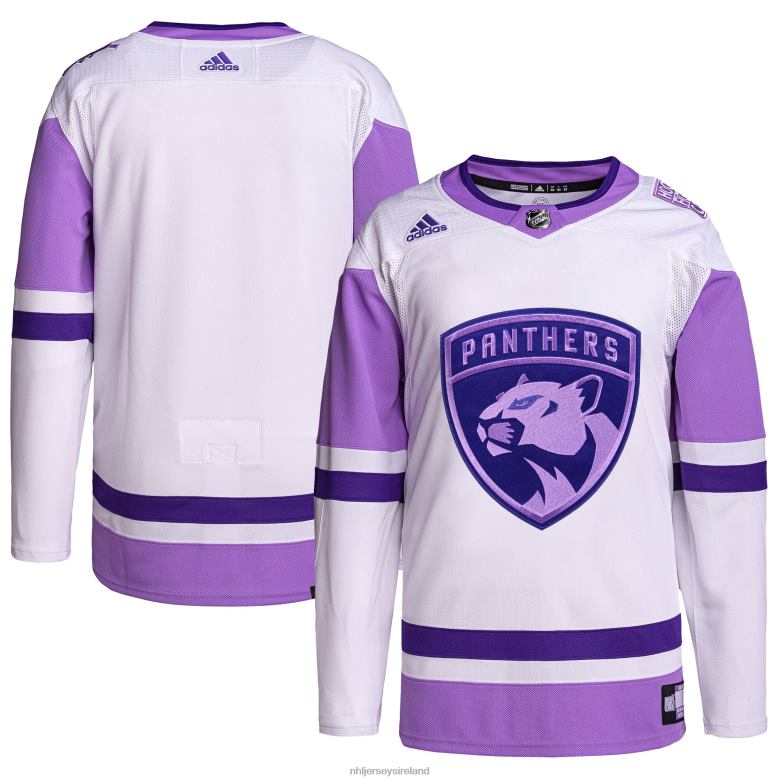 NHL Men Florida Panthers Adidas White/Purple Hockey Fights Cancer Primegreen Authentic Blank Practice Jersey D002V1122 Clothing