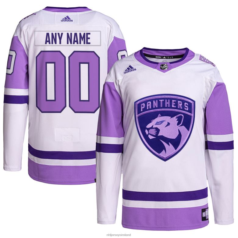 NHL Men Florida Panthers Adidas White/Purple Hockey Fights Cancer Primegreen Authentic Custom Jersey D002V2089 Clothing