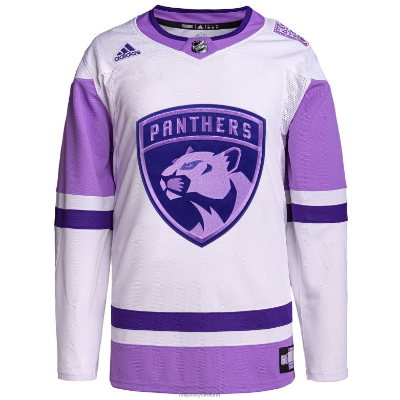 NHL Men Florida Panthers Adidas White/Purple Hockey Fights Cancer Primegreen Authentic Custom Jersey D002V2089 Clothing