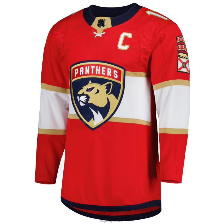NHL Men Florida Panthers Aleksander Barkov Adidas Red Captain Patch Home Primegreen Authentic Pro Player Jersey D002V331 Clothing