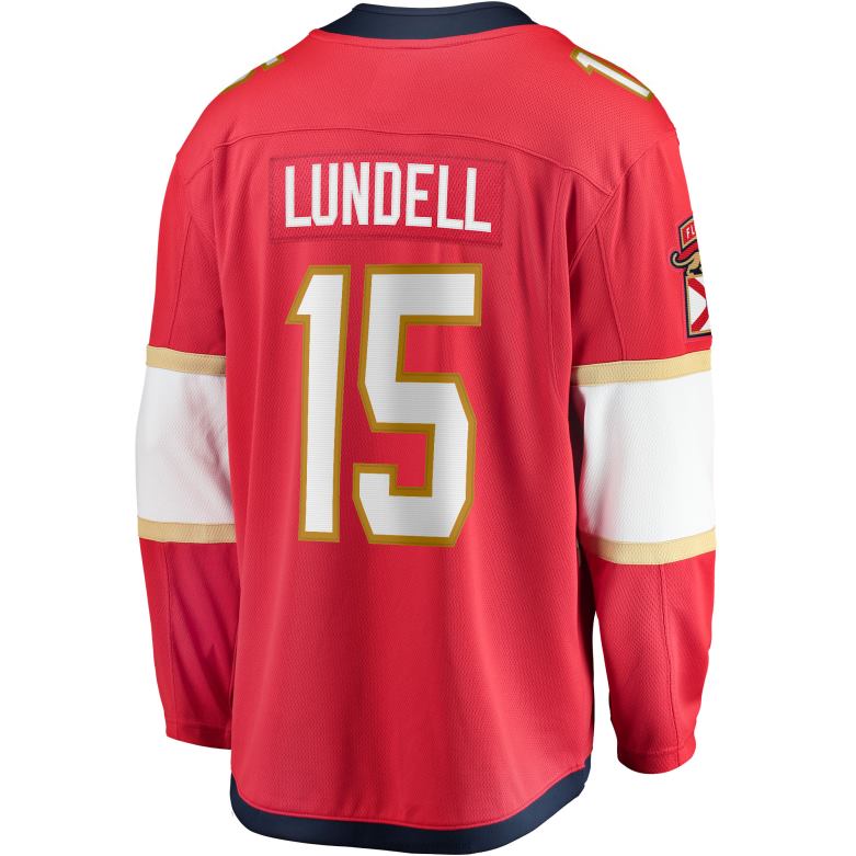 NHL Men Florida Panthers Anton Lundell Fanatics Branded Red Home Breakaway Player Jersey D002V1993 Clothing