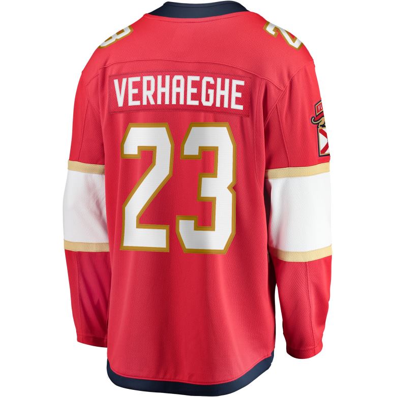 NHL Men Florida Panthers Carter Verhaeghe Fanatics Branded Red Home Breakaway Jersey D002V976 Clothing