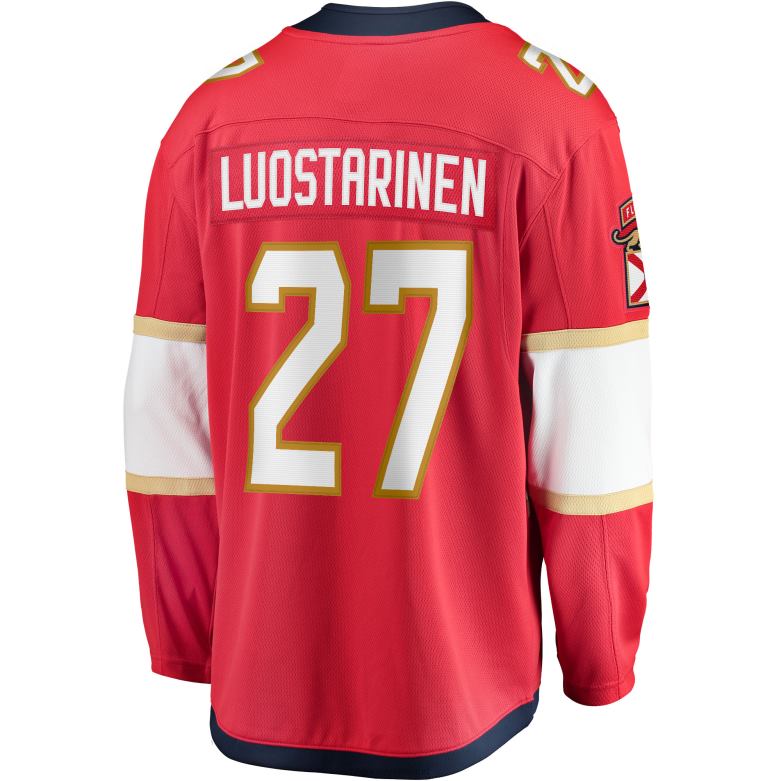 NHL Men Florida Panthers Eetu Luostarinen Fanatics Branded Red Home Breakaway Player Jersey D002V2298 Clothing