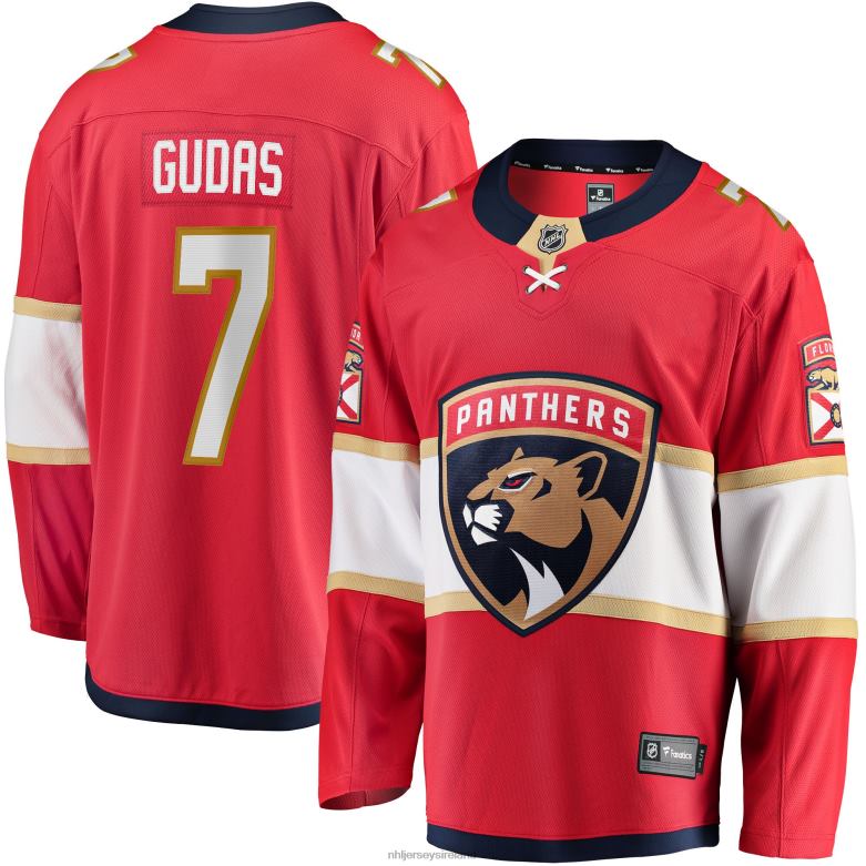 NHL Men Florida Panthers Radko Gudas Fanatics Branded Red Home Breakaway Jersey D002V746 Clothing