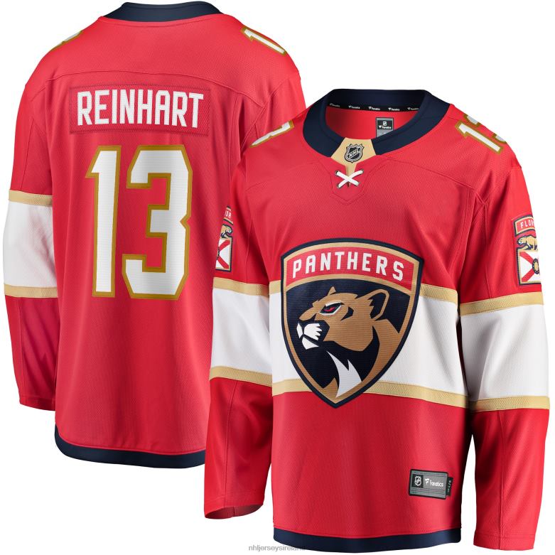 NHL Men Florida Panthers Sam Reinhart Fanatics Branded Red Breakaway Player Jersey D002V1444 Clothing