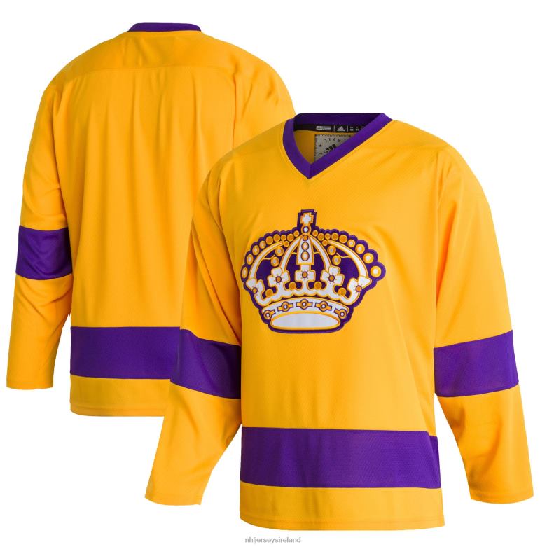 NHL Men Los Angeles Kings Adidas Gold Team Classics Authentic Blank Jersey D002V762 Clothing